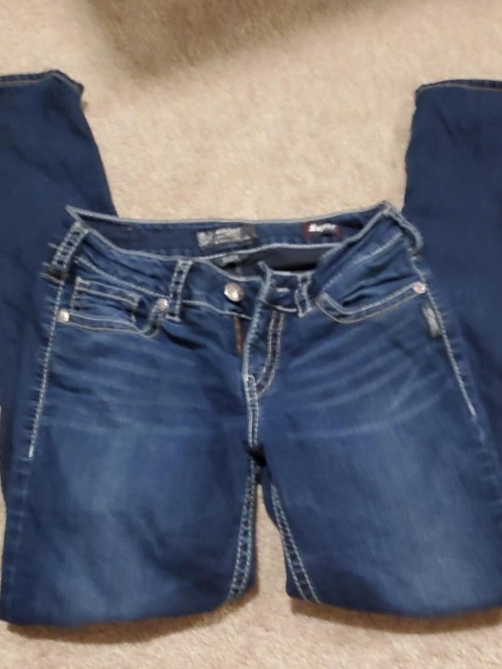 Silver Jeans Co. Suki Mid-Rise Curvy Skinny Jeans Dark Wash